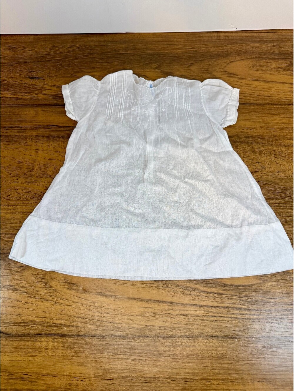 Vintage Philippine Handmade White Embroidered Baby Dress Heirloom 6-9 Months